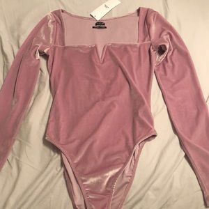 Urban Outfitters Long Sleeve Velvet Body Suit